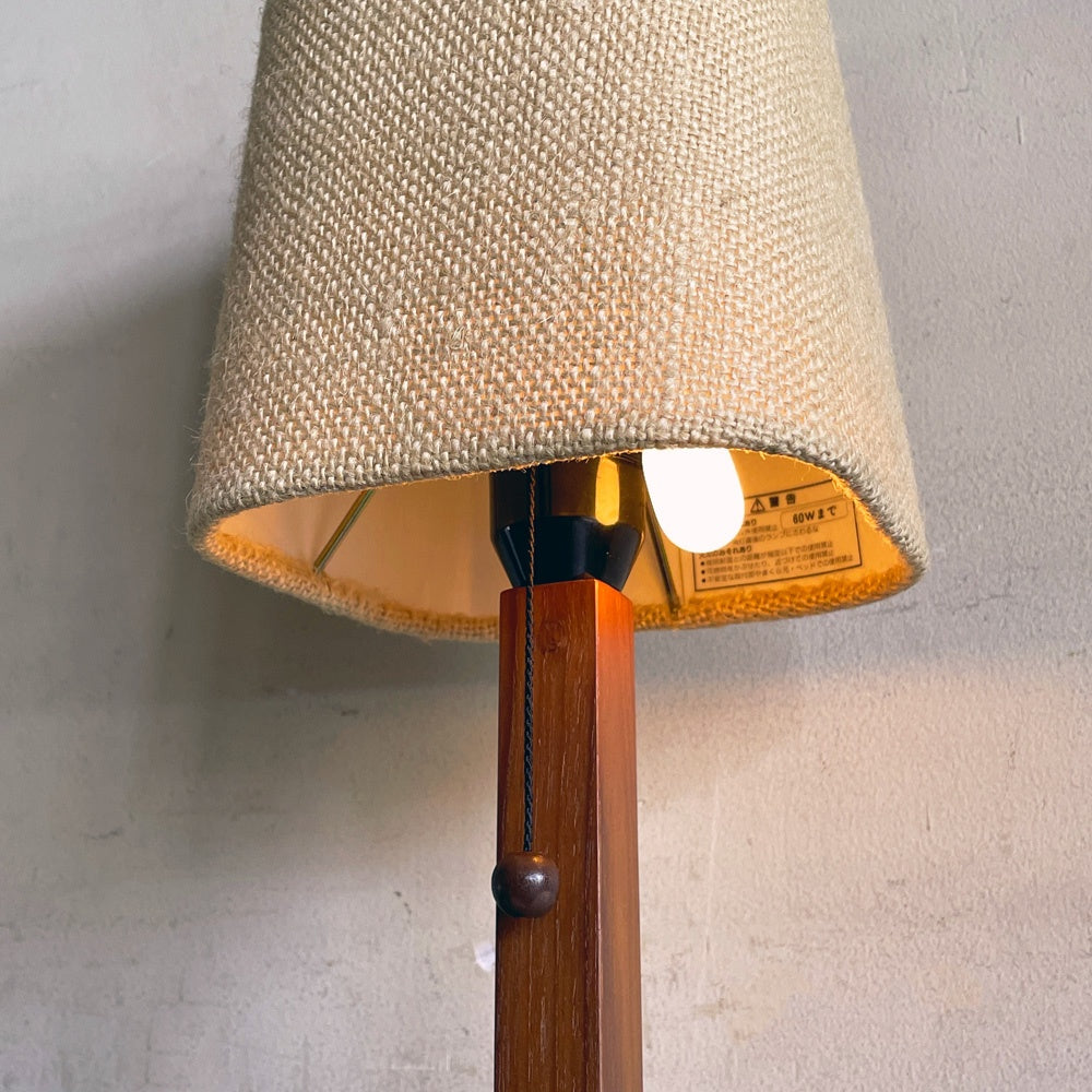 エーフラット a.flat ジュート テーブルランプ 黄麻 麻シェード チーク突板 2灯 LED対応 H44cm ■