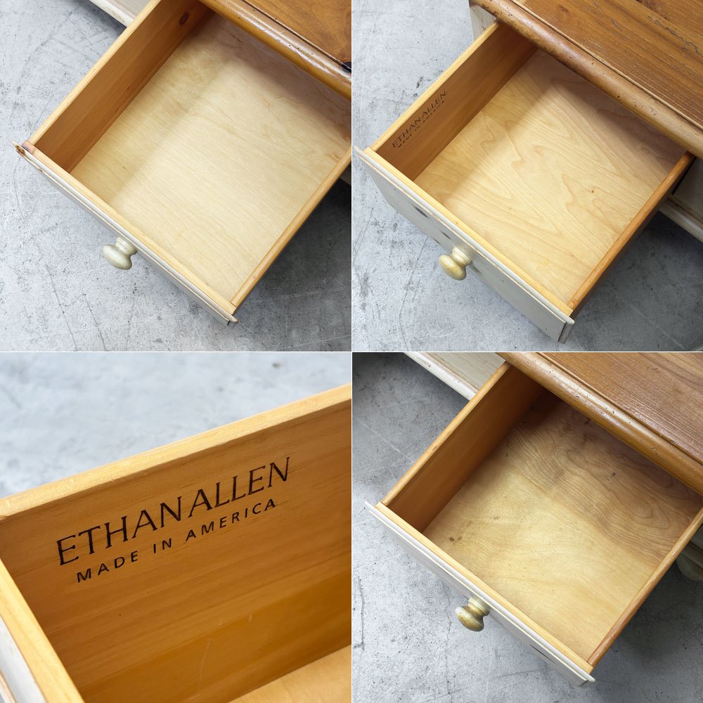 イーセンアーレン ETHAN ALLEN ファームハウス パイン コーヒーテーブル Farmhouse Pine 2ドロワー パイン材 90's ビンテージ vintage カントリースタイル ●