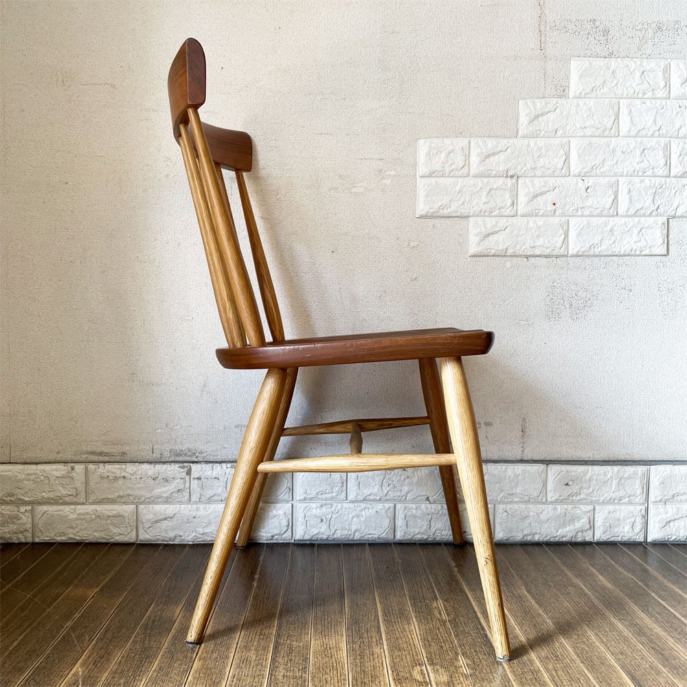 高山ウッドワークス TWW クラウィンザー KURA WINDSOR ファンバックチェア SC4K ダイニングチェア ウォールナット材×オーク材 岩倉榮利 柏木工製造 定価￥58,300- ◎