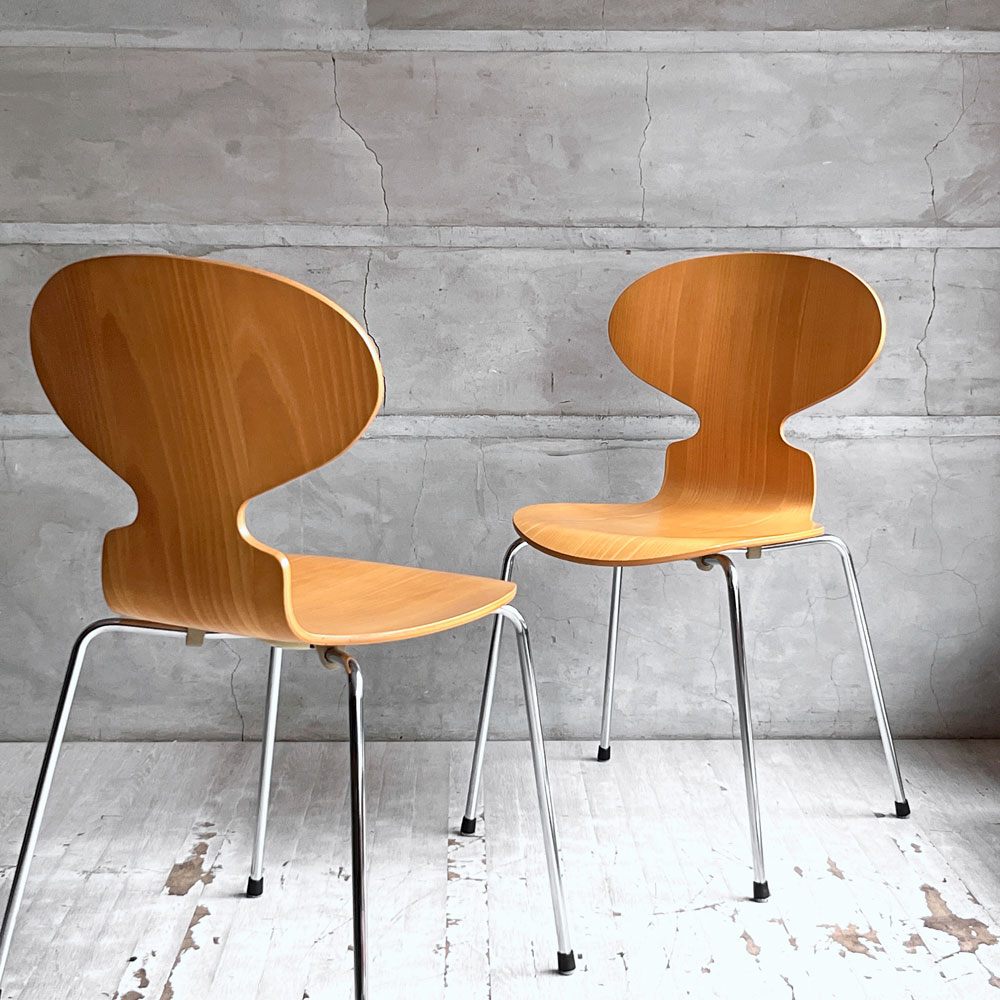 フリッツハンセン Fritz Hansen 3101 アリンコチェア アントチェア 4本脚 ナチュラルビーチ ラッカー仕上げ フェルトグライズ アルネ・ヤコブセン D ♪