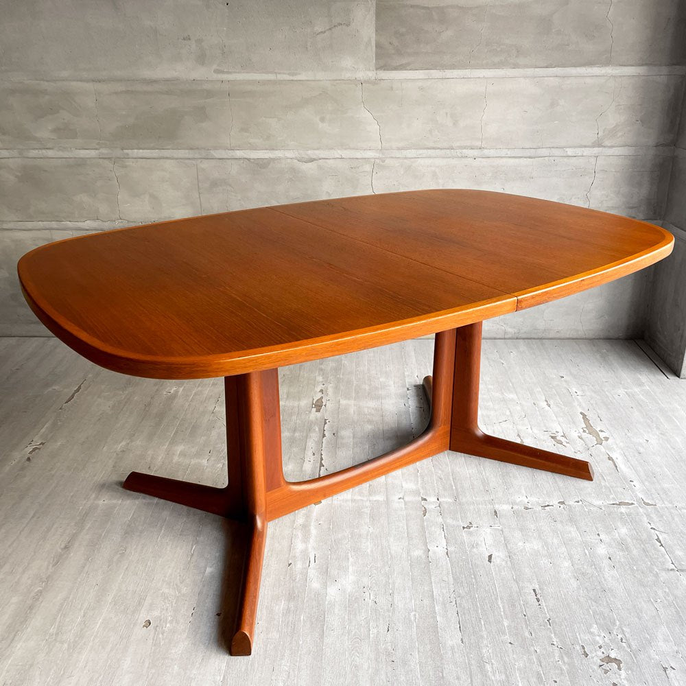 グドメ GUDME エクステンション 伸長式 ダイニングテーブル チーク材 W161~209.5~258cm 追加天板2枚 デンマークビンテージ 北欧家具 ♪