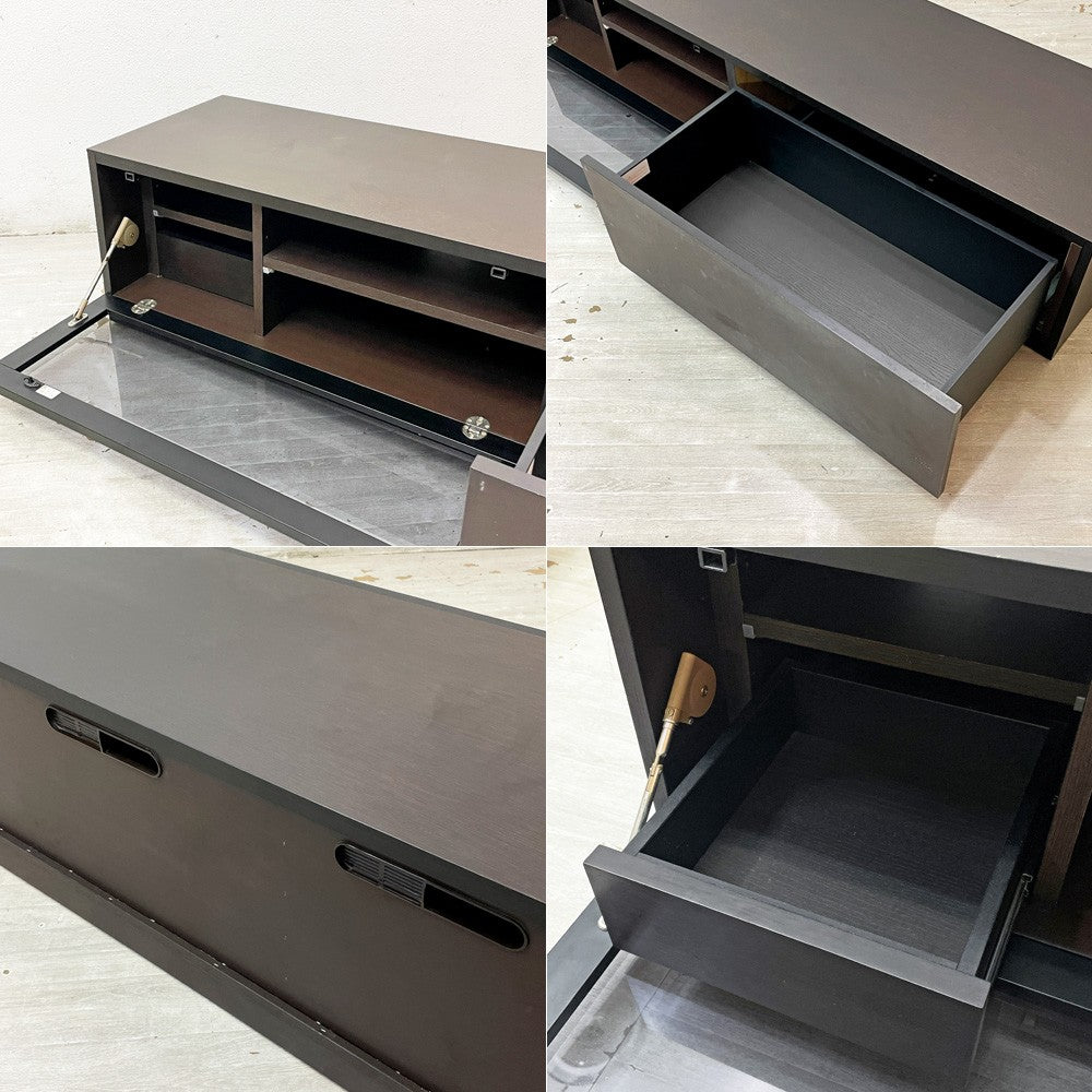 アクタス ACTUS シャイン SHINE TVボード AVボード W176cm ウォールナット材 ワンタッチオープン ソフトクローズ 廃番 ●