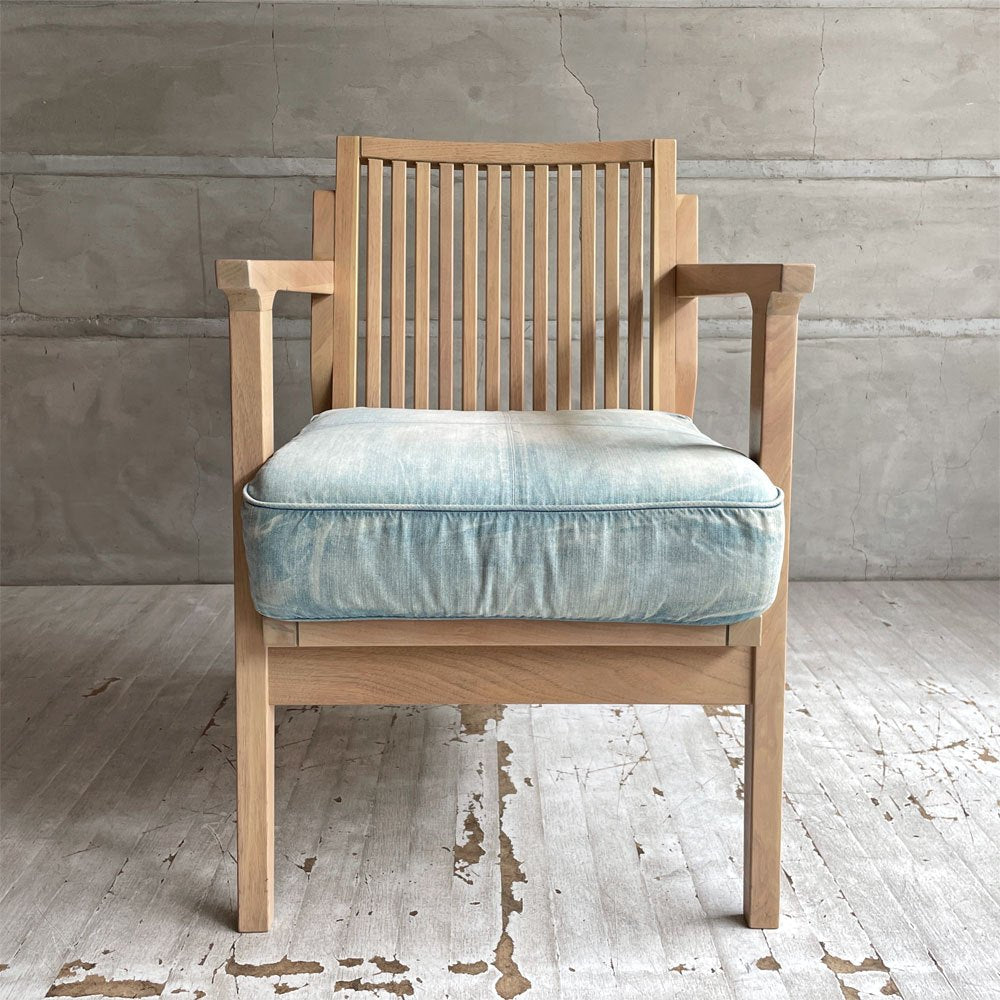 ダブルティー WTW アペルト チェア APERTO CHAIR NT アームチェア ラウンジチェア 1Pソファ アッシュ材 デニム地 西海岸 ウエストコースト ♪