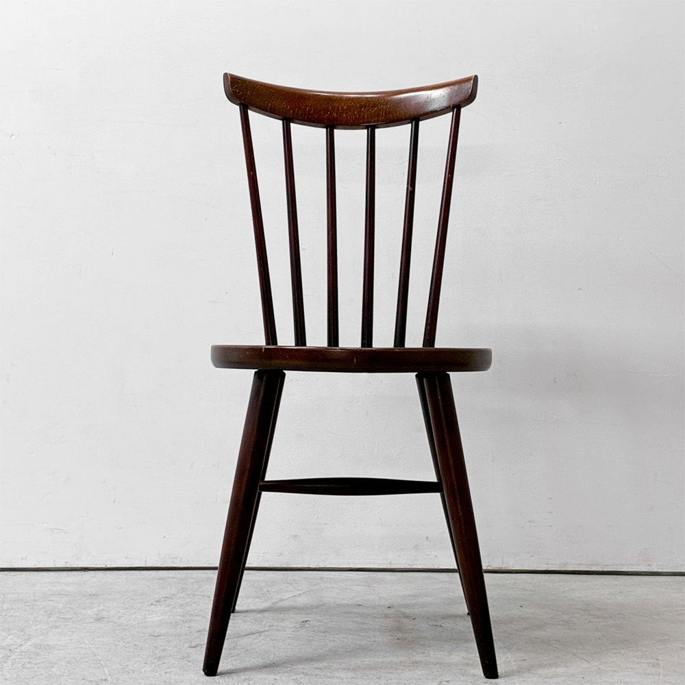 秋田木工 Akimoku ハンナチェア Hanna Chair スピンドルチェア ダイニングチェア ブラウン系 和モダン ジャパンビンテージ ●