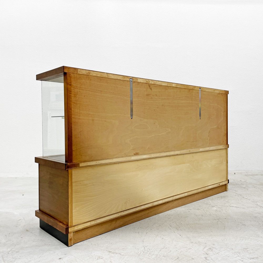 ハイク HIKE オーダーメイド ガラスキャビネット 飾り棚 ガラス引戸 ウォールナット材 W200cm 〓