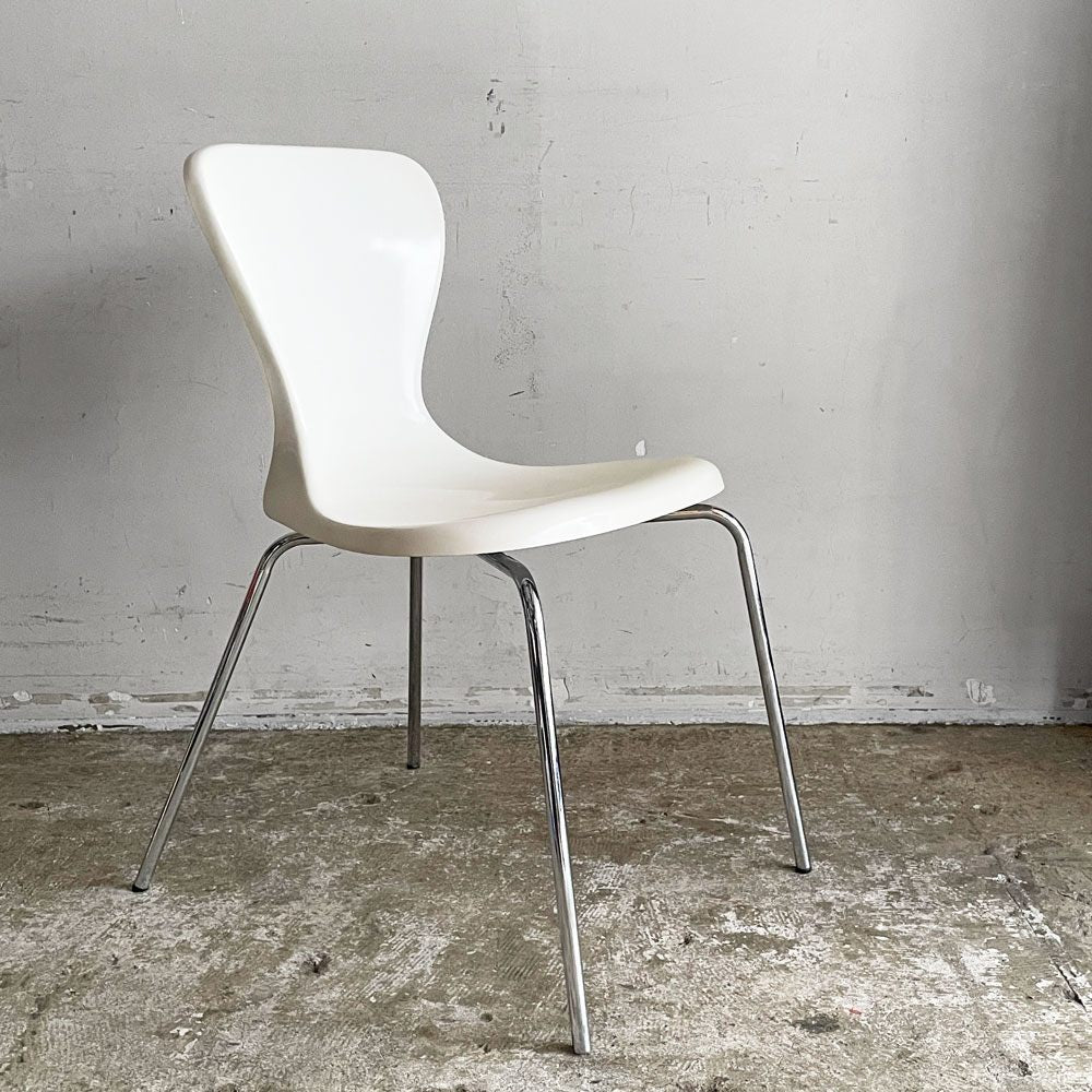 イデー IDEE ヨーンチェア YAWN CHAIR FRP ホワイト ダイニングチェア 岡嶌要 スペースエイジ 廃番 ■