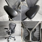 ハーマンミラー Herman Miller アーロンチェア  Aeron Chair タキシードメッシュ フル装備 Bサイズ ポスチャーフィット ポリッシュドアルミベース レザーアーム ビル・スタンフ ＆ ドン・チャドウィック ♪