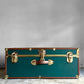 スワード トランク Seward Trunk トランクボックス ビニールレザー グリーン ゴールド 鍵付き 収納 アメリカ ■