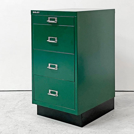 ビスレー BISLEY BASICシリーズ BA3/CD キャビネット 4段 スチールワゴン オフィス 店舗什器 グリーン 英国 廃番品 ●