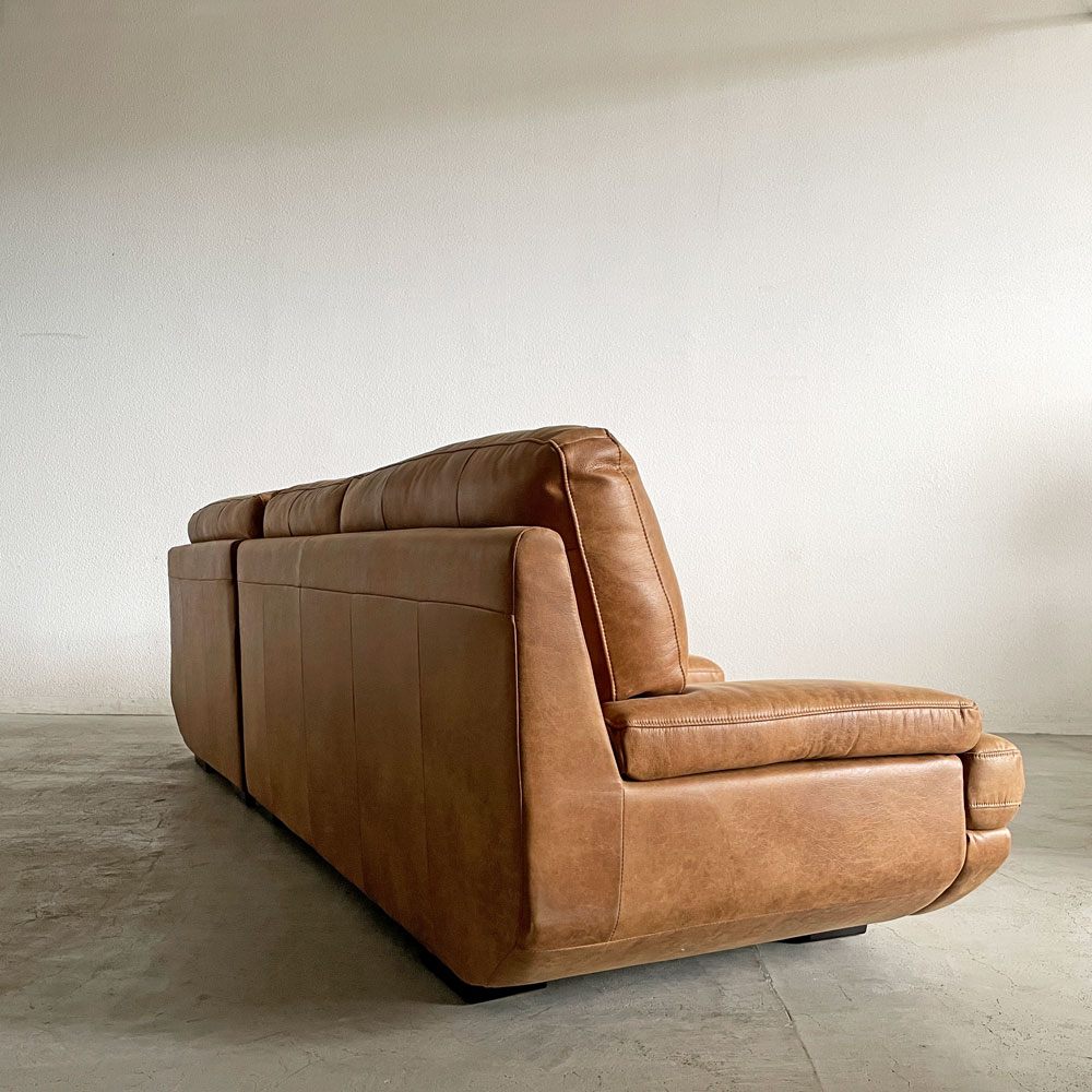 リラックスフォーム RELAX FORM トレビソ TREVISO カウチソファ 左カウチ W280cm スーパーレザーテックス オーカーブラウン 関家具 定価￥307,725- 〓