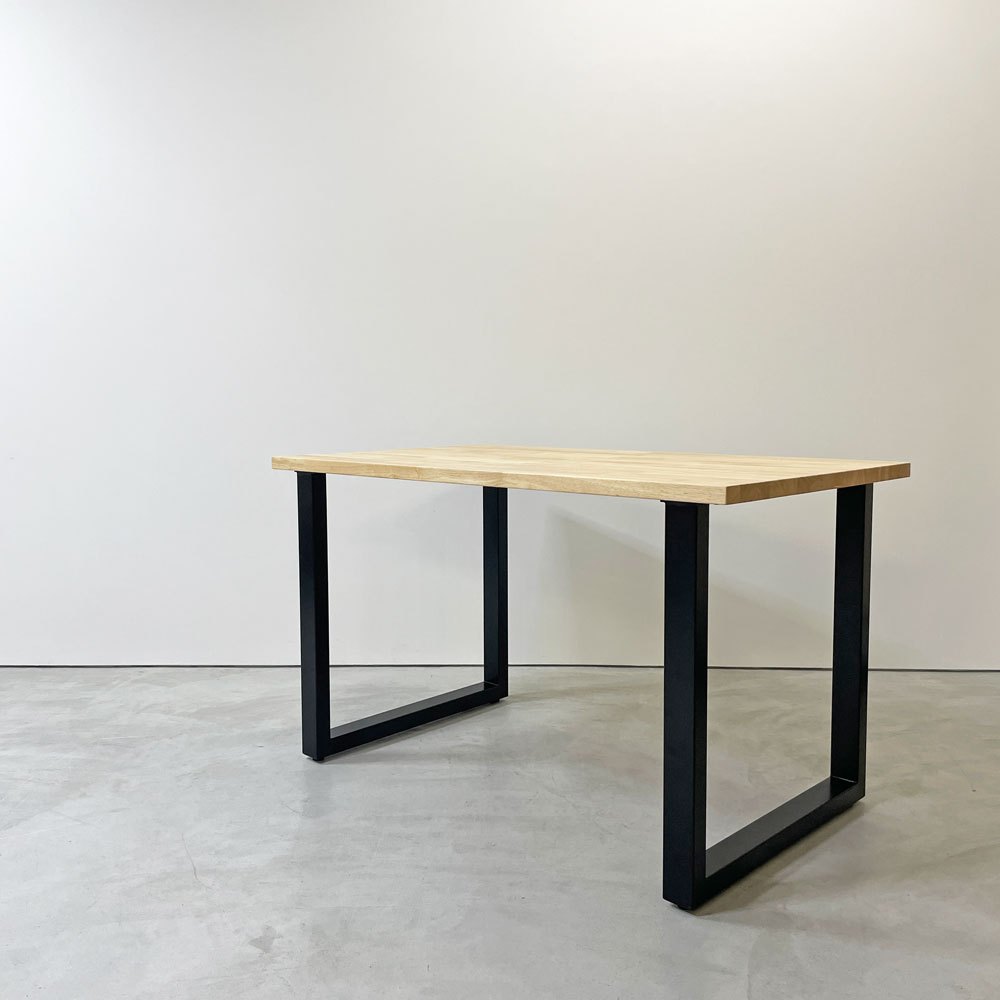 かなでもの KANADEMONO ザ・テーブル THE TABLE デスク ラバーウッド材 Square スチール ブラック W120cm ナチュラル インダストリアル ●