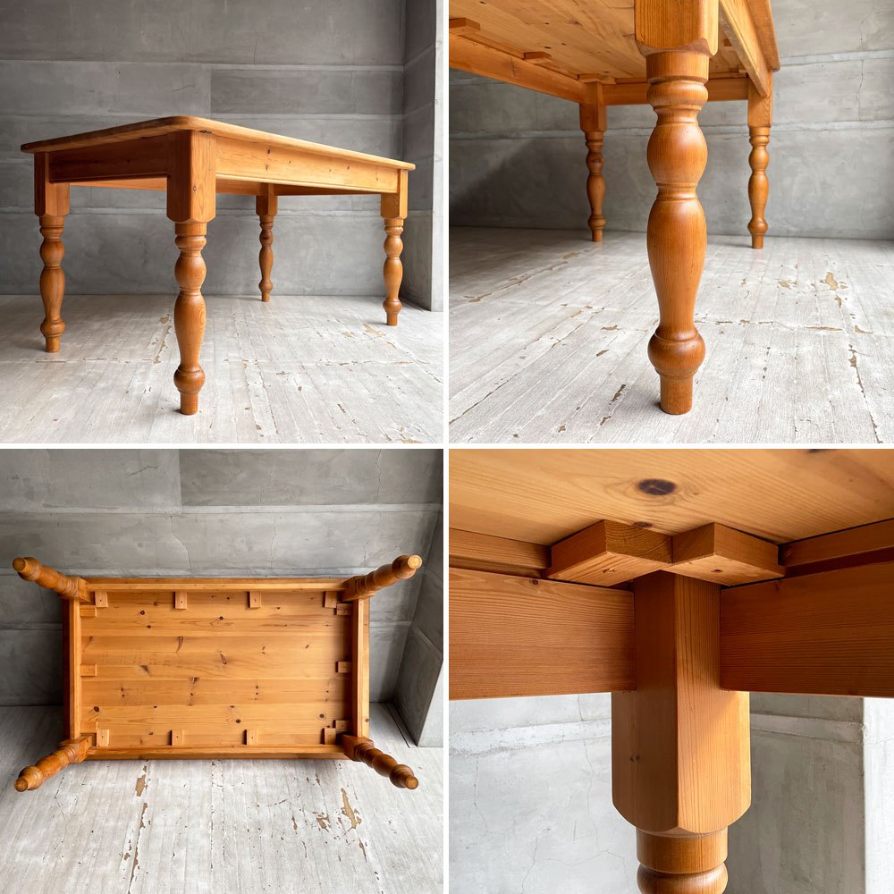 ペニーワイズ THE PENNY WISE ポールウィルソン ダイニングテーブル ヴィクトリアンレッグ パイン無垢材 ナチュラル 英国カントリースタイル ♪