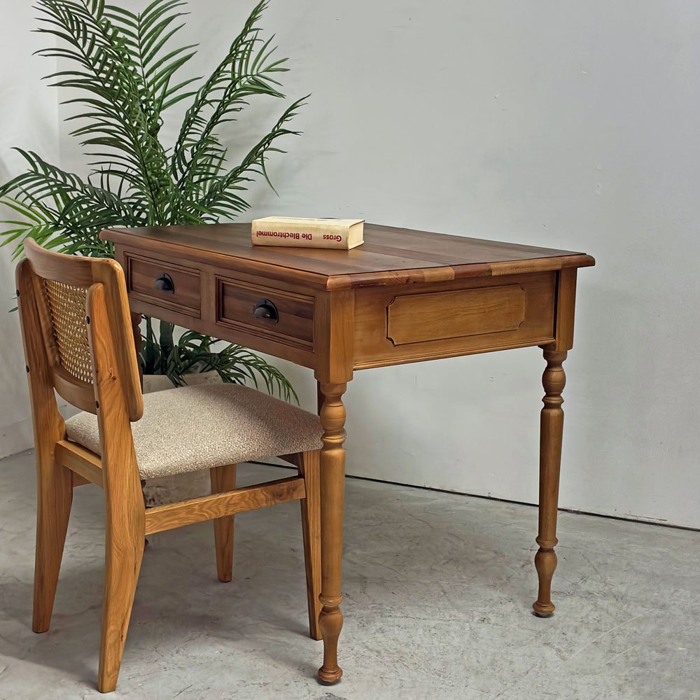 クラッシュゲート ノットアンティークス Knot antiques オリザデスク ORIZA DESK 杉古材 ろくろ脚 クラシカルデザイン ●