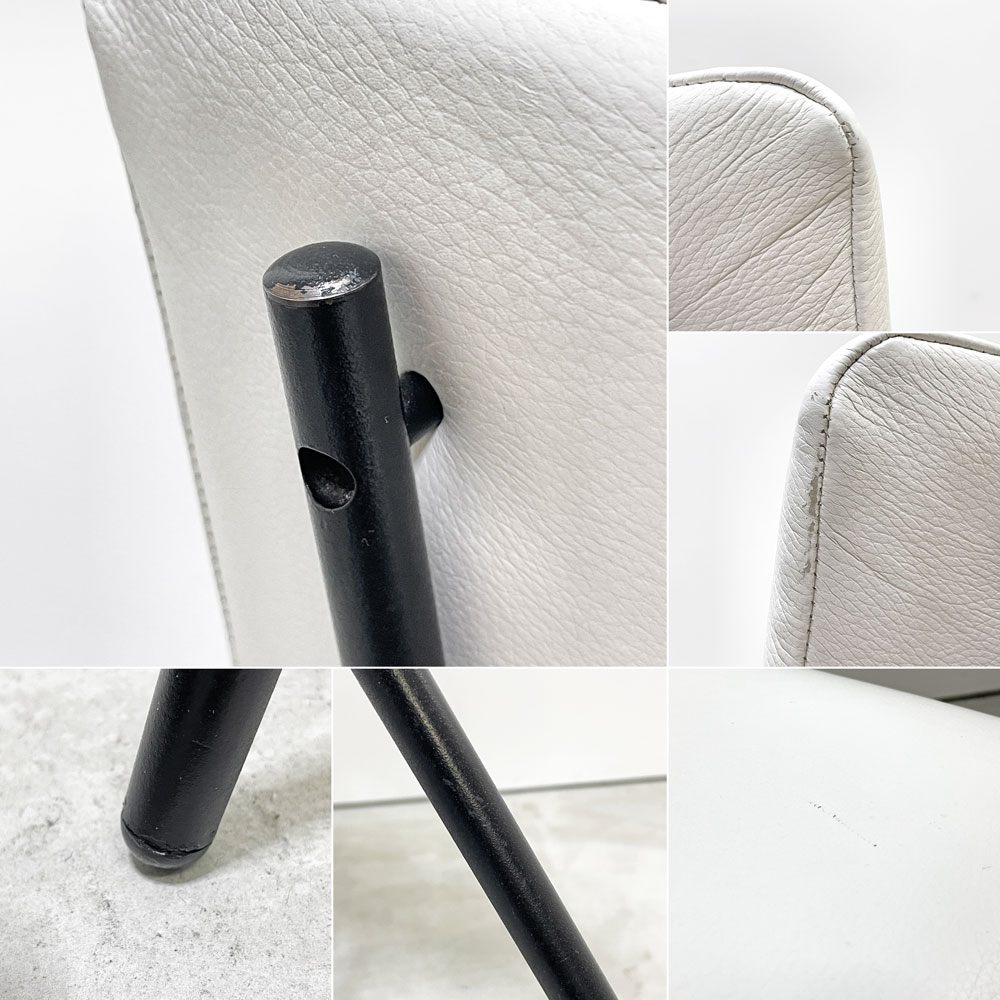アルフレックス arflex エレットラ ELETTRA ダイニングチェア レザー ホワイト Studio BBPR イタリアモダン シンプルデザイン A ●