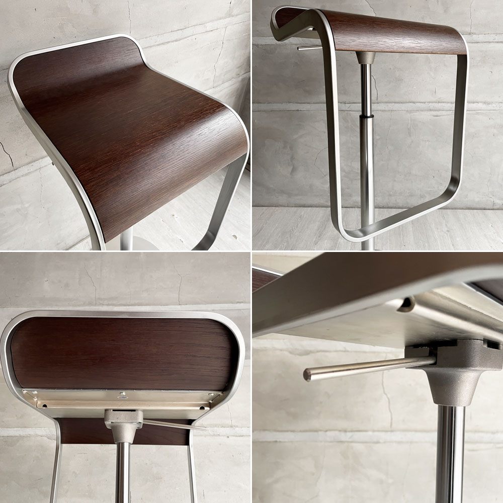 ラパルマ La palma レム LEM カウンタースツール 昇降式 カウンターチェア ハイスツール ウッドシート ダークウォールナット AZUMI アズミ B ♪