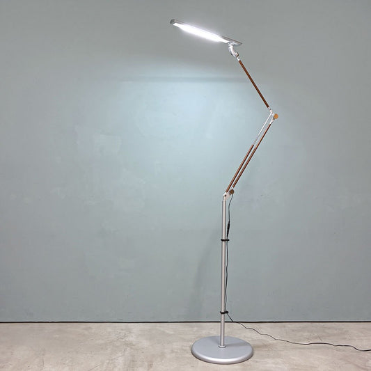 スワン電気 LED エグザーム フロアライト LEX-958NA+FB-991 WH 木目調 ダークブラウン 未使用品 黒澤正之 ◎