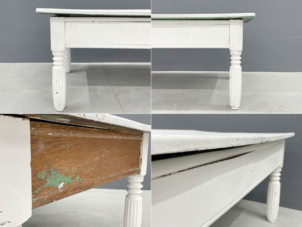 フランスビンテージ シャビーシック ペインテッド センターテーブル French vintage centertable shabby chic  〓