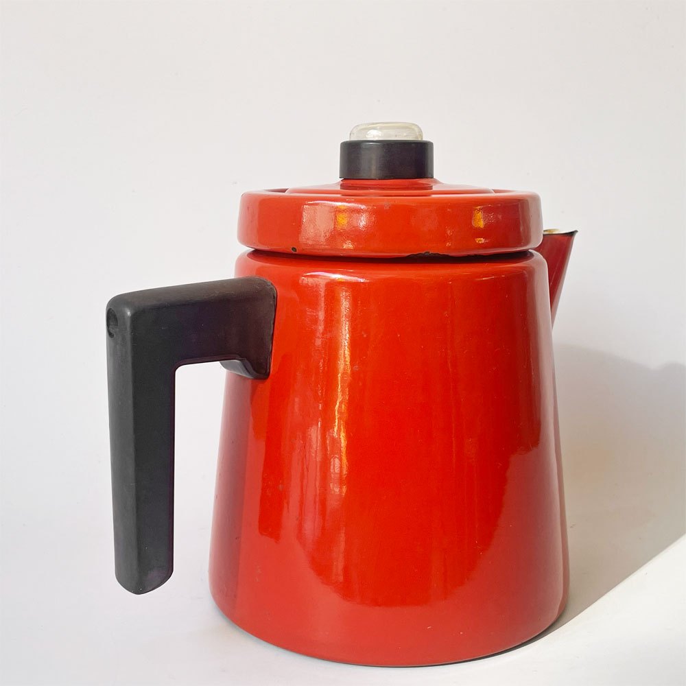 フィネル FINEL ペフトーリ Pehtoori エナメルコーヒーポット レッド Lサイズ 1.5L アンティ・ヌルメスニエミ フィンランド 北欧ビンテージ ★