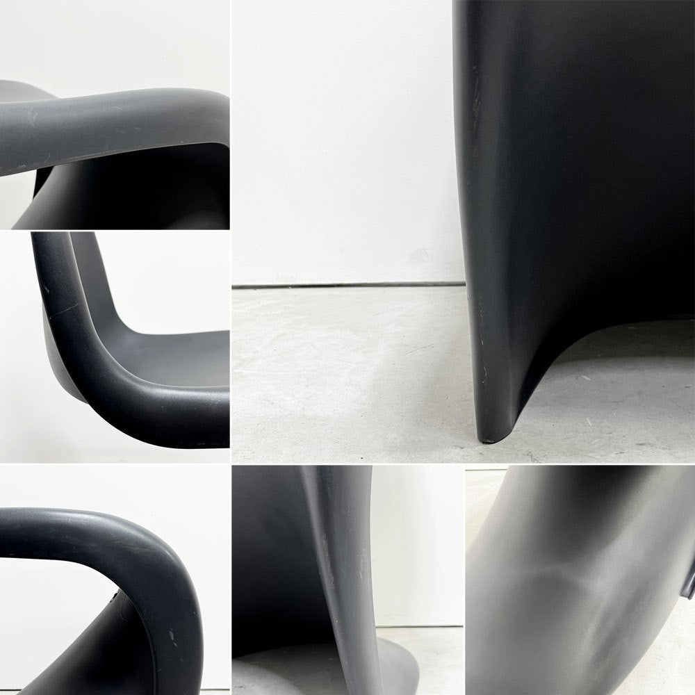 ヴィトラ vitra パントンチェア ダイニングチェア スタッキングチェア ディープブラック ヴェルナー・パントン Panton ミッドセンチュリー スペースエイジ A ●