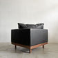 マスターウォール MASTERWAL デニッシュグランデ DANISH GRANDE SOFA コーナーソファ W93cm ウォールナット無垢材 本革 ブラックレザー 定価￥495,000- 展示品 〓
