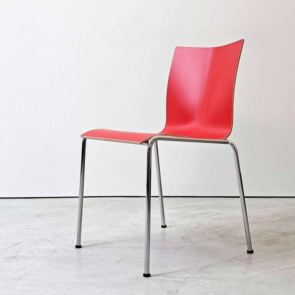 エンゲルブレヒト Engelbrechts チャリック CHAIRIK 101 ダイニングチェア スタッキング 4本脚 レッド 未使用品 定価63,800円 ●