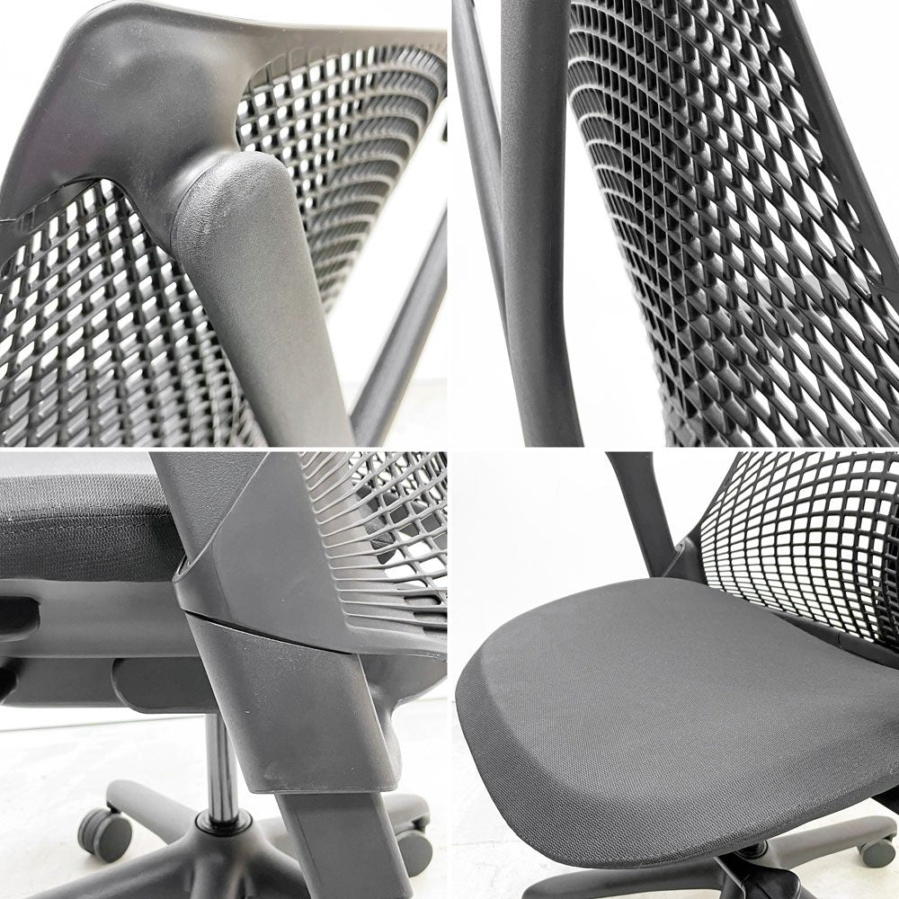 ハーマンミラー Herman Miller セイルチェア SAYL CHAIR デスクチェア オフィスチェア ミドルバック ブラック イヴ・ベアール ●