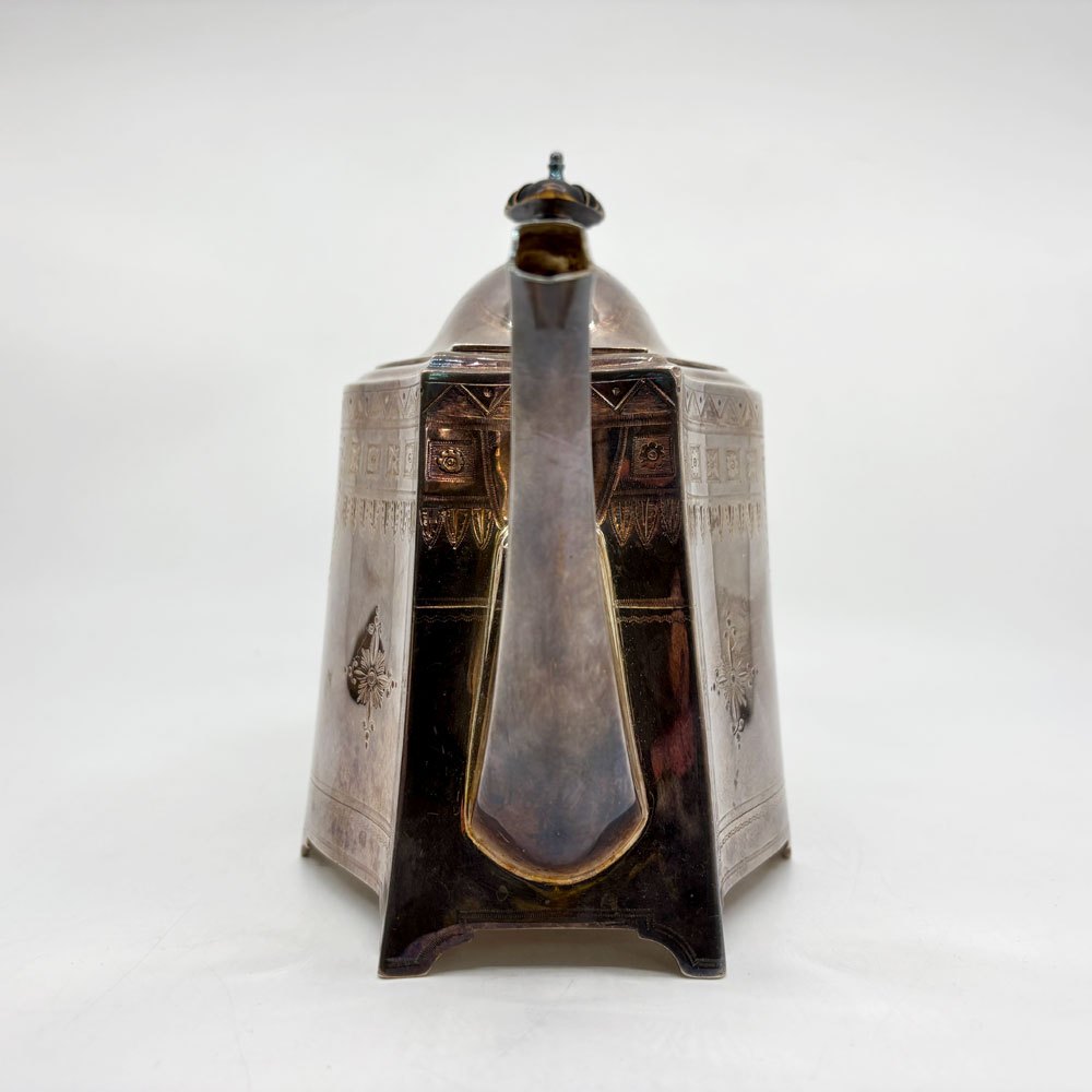 エルキントン ELKINGTON シルバープレーテッド ティーポット 樹脂ハンドル 英国ビンテージ ●