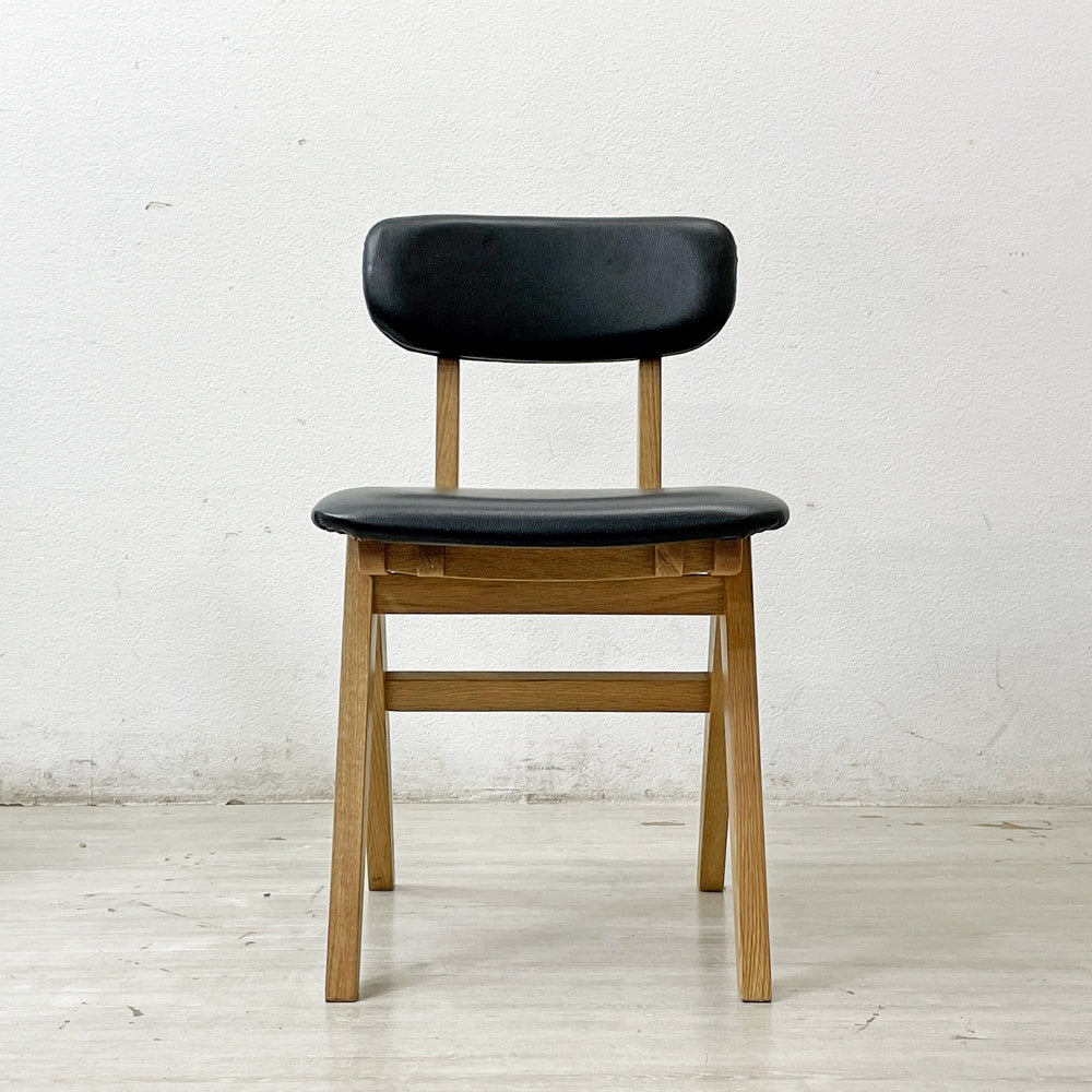 ドアーズリビングプロダクツ DOORS LIVING PRODUCTS ボシー BOTHY Mountain Leg Chair ダイニングチェア PVCレザー オーク無垢材 コンパスレッグ B ●