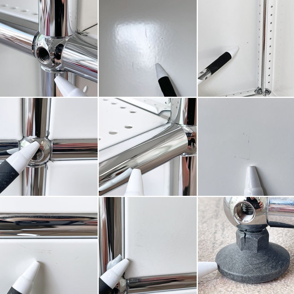 ユーエスエムハラー USMハラー USM Haller キャビネット シェルフ4列3段 W103cm ホワイト 飾り棚 参考価格約46万円 ◇
