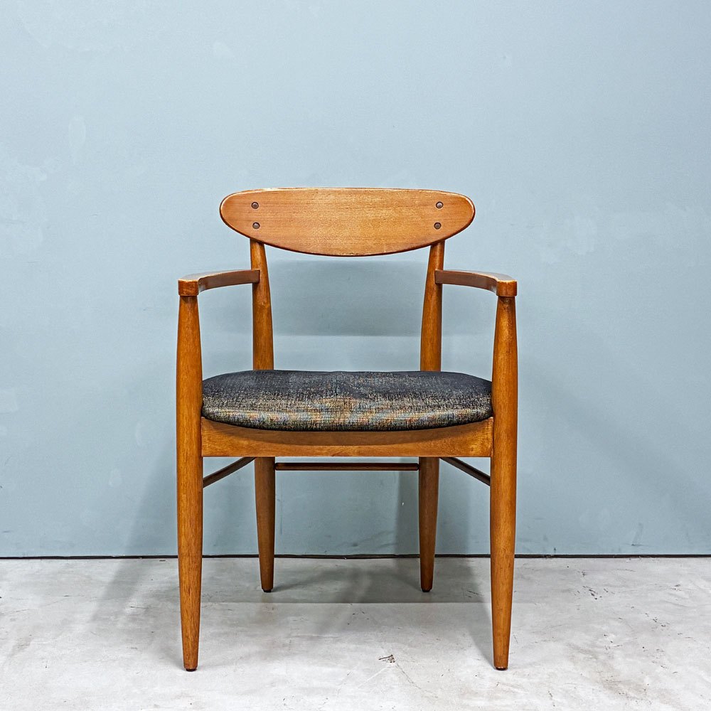 アクメファニチャー ACME Furniture トラッセル アームチェア TRESTLES ARM CHAIR ダイニングチェア ウォールナット ファブリックシート USビンテージスタイル 現状品 B ◎