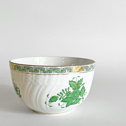 ヘレンド HEREND アポニーグリーン スラップボウル ボウル ヘレンドグリーン 金彩 磁器 Φ7cm ハンガリー 定価￥35,200- ■