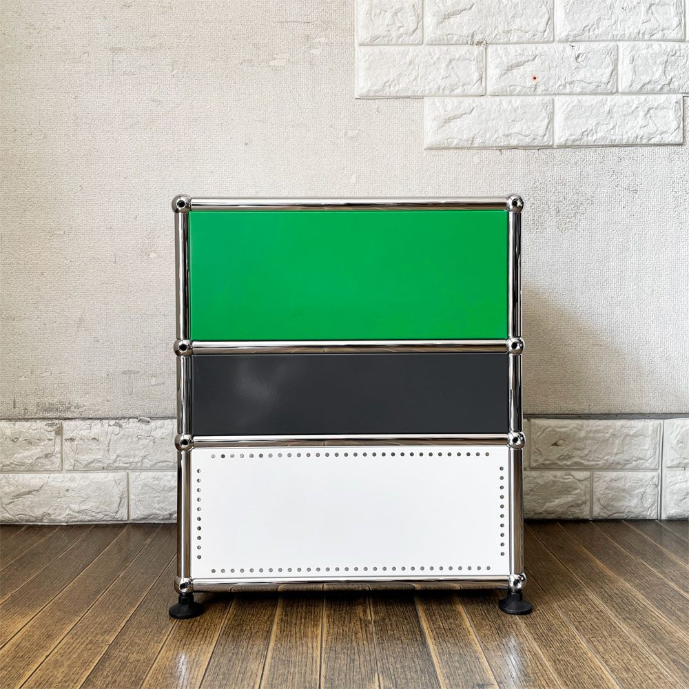 ユーエスエムハラー USM Haller モジュラーファニチャー ハラーシステム キャビネット オープンシェルフ 1列3段 H44.5cm マルチカラー スイス 参考価格￥132,341- ◎