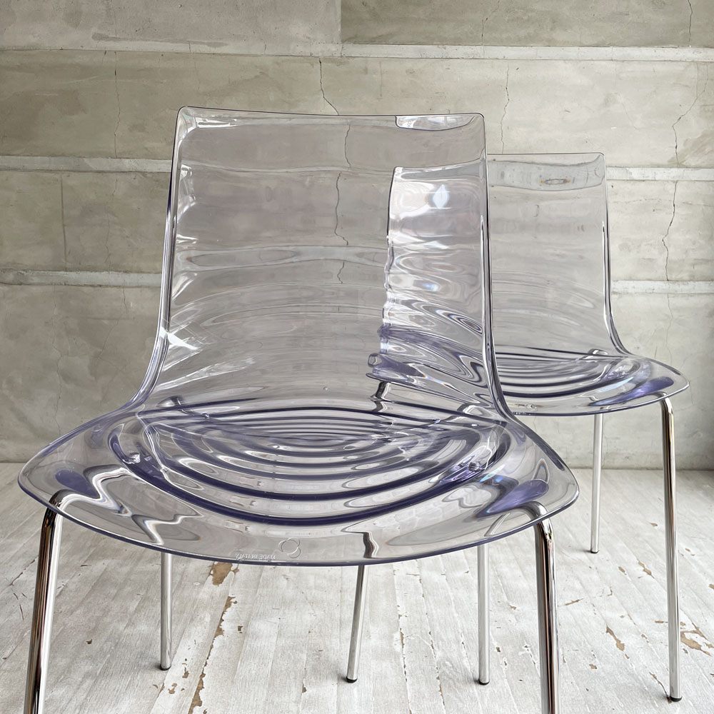 カリガリス Calligaris コヌビア connubia ロゥ L'EAU ダイニングチェア トランスペアレントアクアマリン アクリル Archirivolto イタリア モダンデザイン 参考定価￥43.800- A ♪