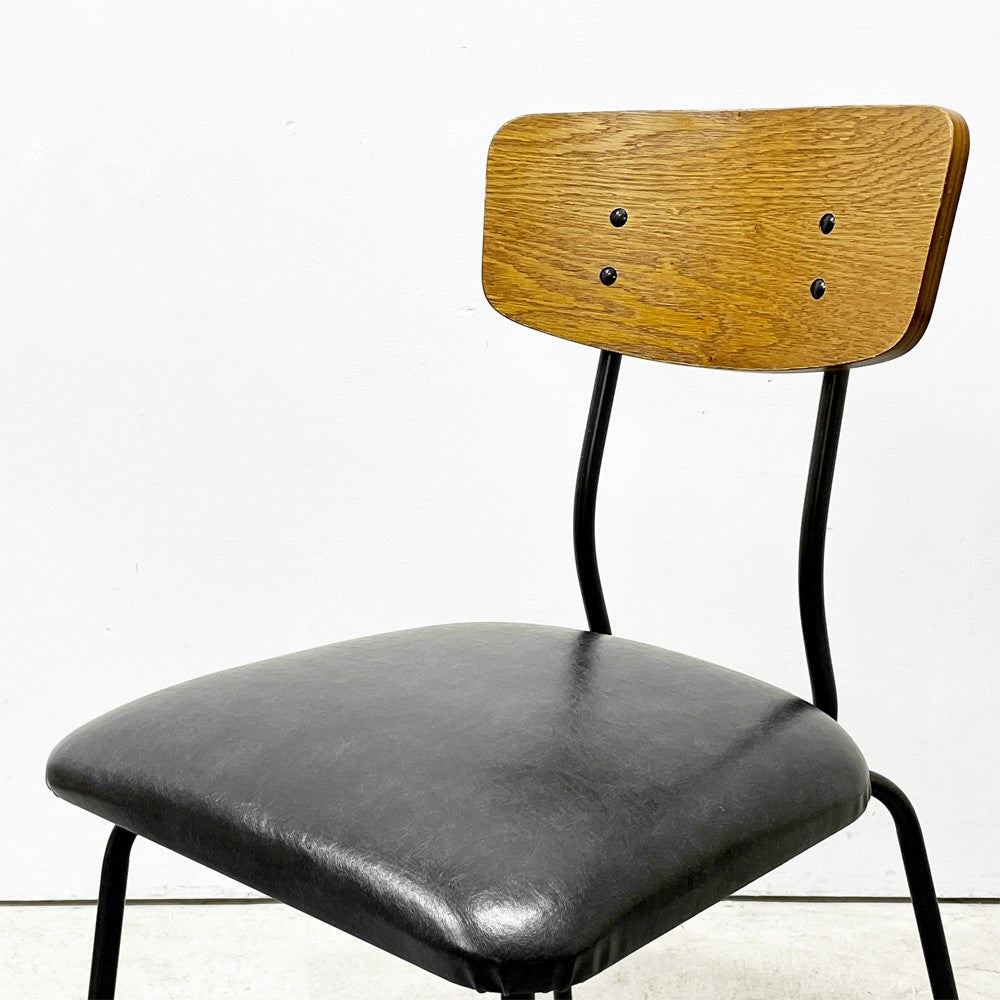 ジャーナルスタンダードファニチャー journal standard Furniture j.s.F ヘンリー HENRY ダイニングチェア PVCレザー アイアン 廃番 A ●