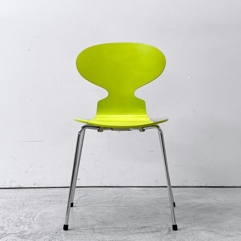 フリッツハンセン Fritz Hansen アントチェア ANT CHAIR 4本脚  ヴァーナルグリーン ライムカラー ラッカー仕上げ アルネ・ヤコブセン デンマーク 北欧家具  ●