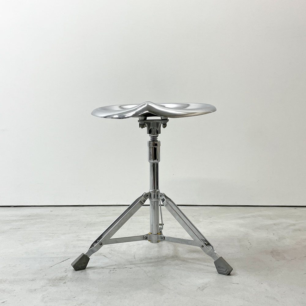 ダルトン DULTON X2 ビートスツール BEAT STOOL 回転式 無段階高さ調節 スチール クローム 折り畳み 廃番 A ●