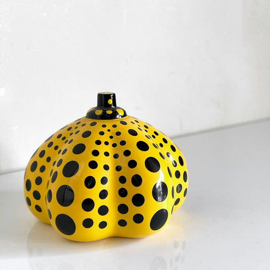 草間彌生 YAYOI KUSAMA パンプキン Pumpkin オブジェ ペーパーウェイト イエロー 水玉 ドット かぼちゃ Φ6.5cm 廃番品 ■