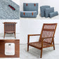 リッツウェル Ritzwell ブラヴァ BLAVA ハイバック イージーチェア ラウンジチェア 1Pソファ オットマン付き ファブリック ブルー系 ウォールナット モダンデザイン ●