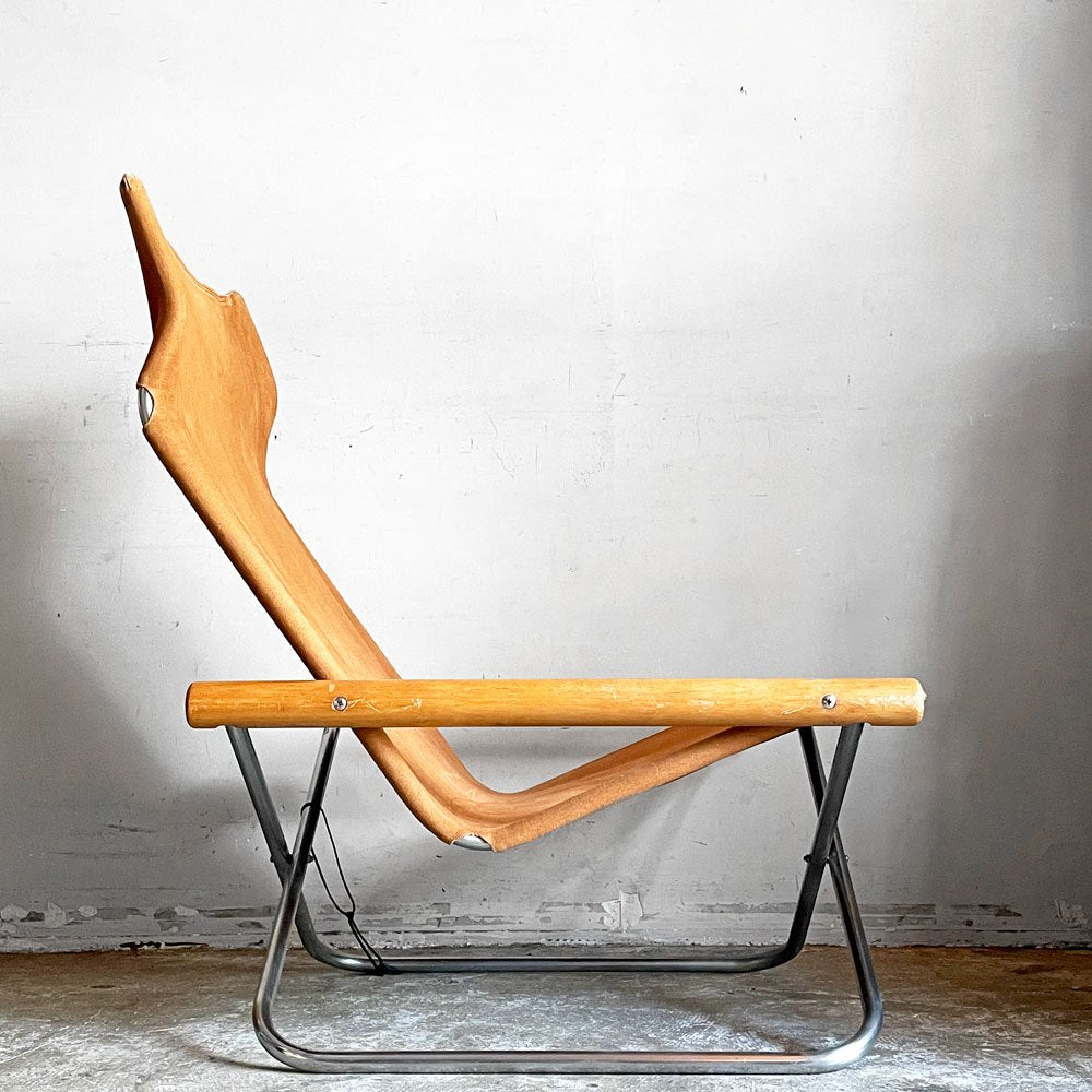 ニーチェア エックス NY chair X フォールディングチェア 折り畳みチェア ラウンジチェア キャメル ナチュラル ビーチ材 新居猛 MoMA 藤栄 定価￥59,400- ■