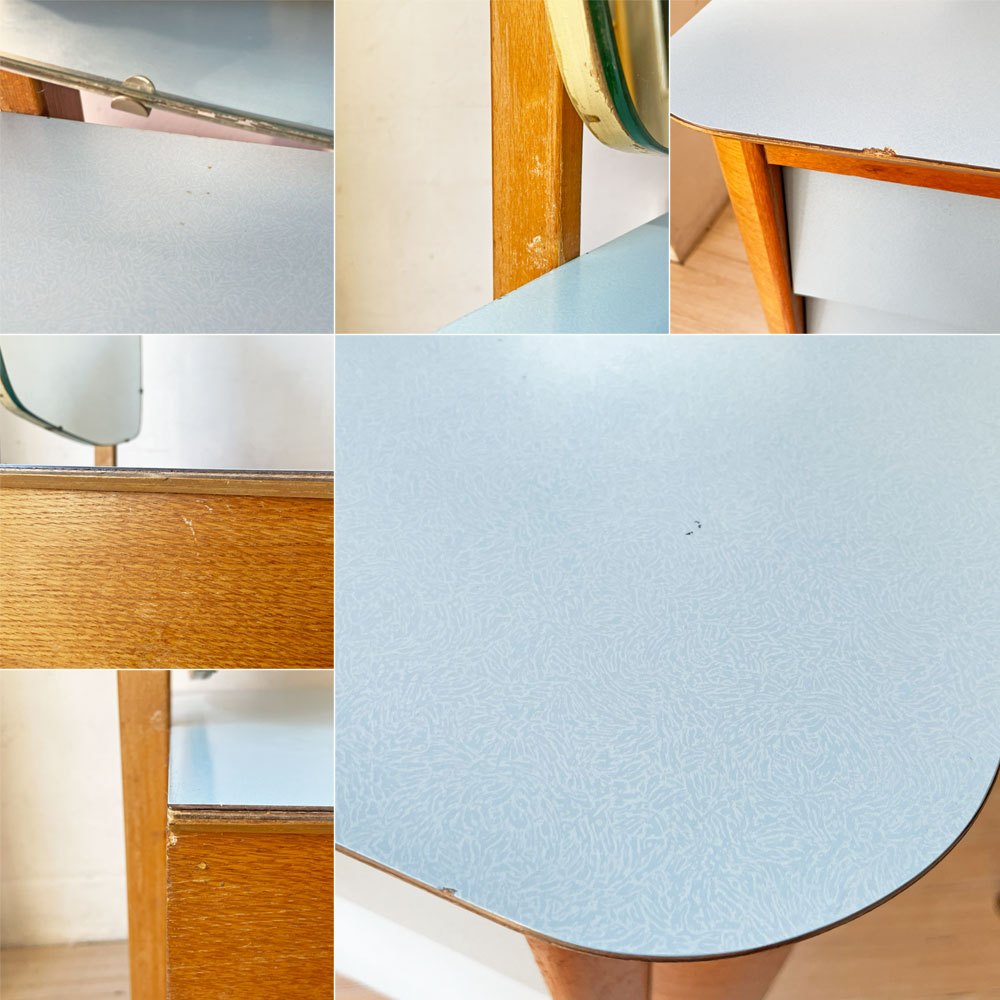 UKビンテージ Vintage HOMEWORTHY ドレッサーチェスト ミラー付き メラミントップ ミッドセンチュリー Lloyd's Antiques購入品 ★