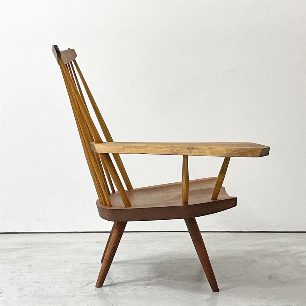 桜製作所 CN103 ラウンジアーム LOUNGE ARM ラウンジチェア アームチェア 片肘 ウォールナット無垢材 ジョージ・ナカシマ George Nakashima 焼印有 ●
