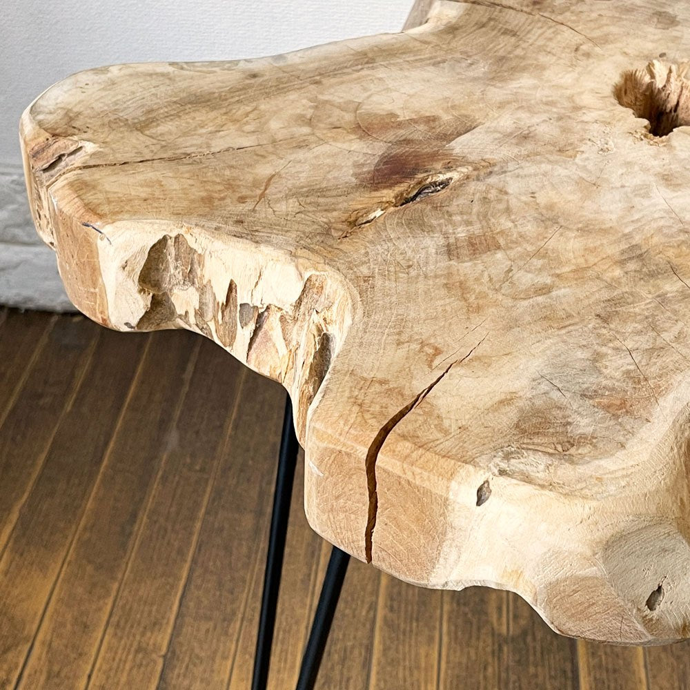 アントリー ANTRY ラスティック ウッド Rustic Wood スターテーブル S サイドテーブル 変形天板 天然木 チーク無垢材 アイアン インダストリアル ◎