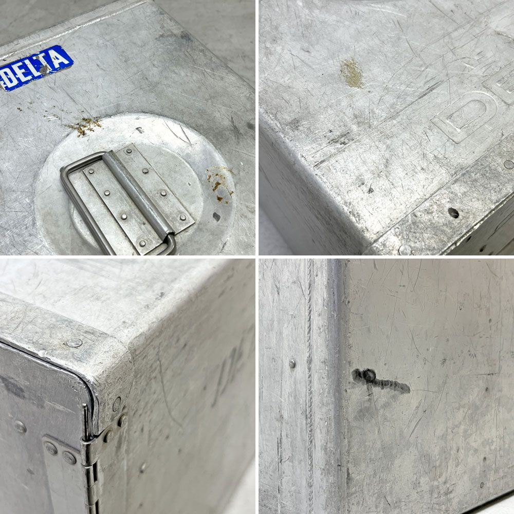 DELTA航空 ビンテージ ギャレーコンテナ ボックス Galley Box アルミ製 1ドア 6段 棚板付き 1960～70`s US Vintage D ●