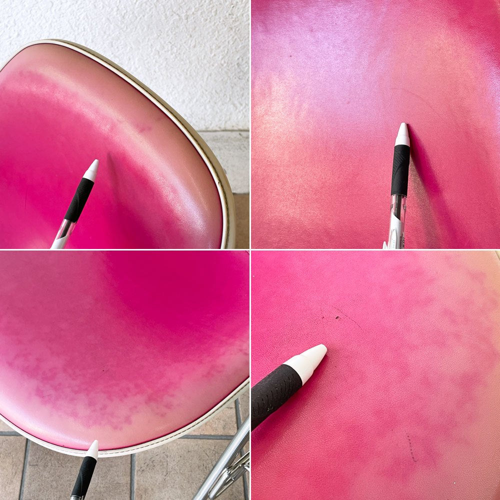 ハーマンミラー Herman Miller サイドシェルチェア サード 3rd ビンテージ PVCレザー FRP製 スタッキングベース イームズ A ◇