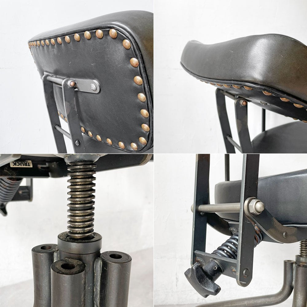 トラックファニチャー TRUCK FURNITURE デスクワークチェア DESKWORK CHAIR アーム付き 本革 昇降機能 キャスター付き 参考価格￥ 183,700- ★
