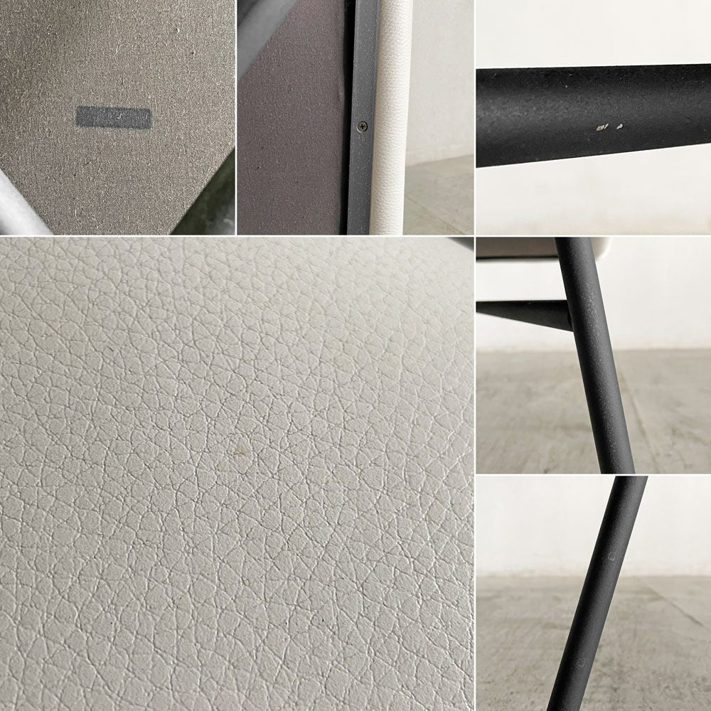 アルフレックス arflex エレットラ ELETTRA ダイニングチェア 本革 ホワイト スチール脚 Studio BBPR イタリアモダン シンプルデザイン A 〓