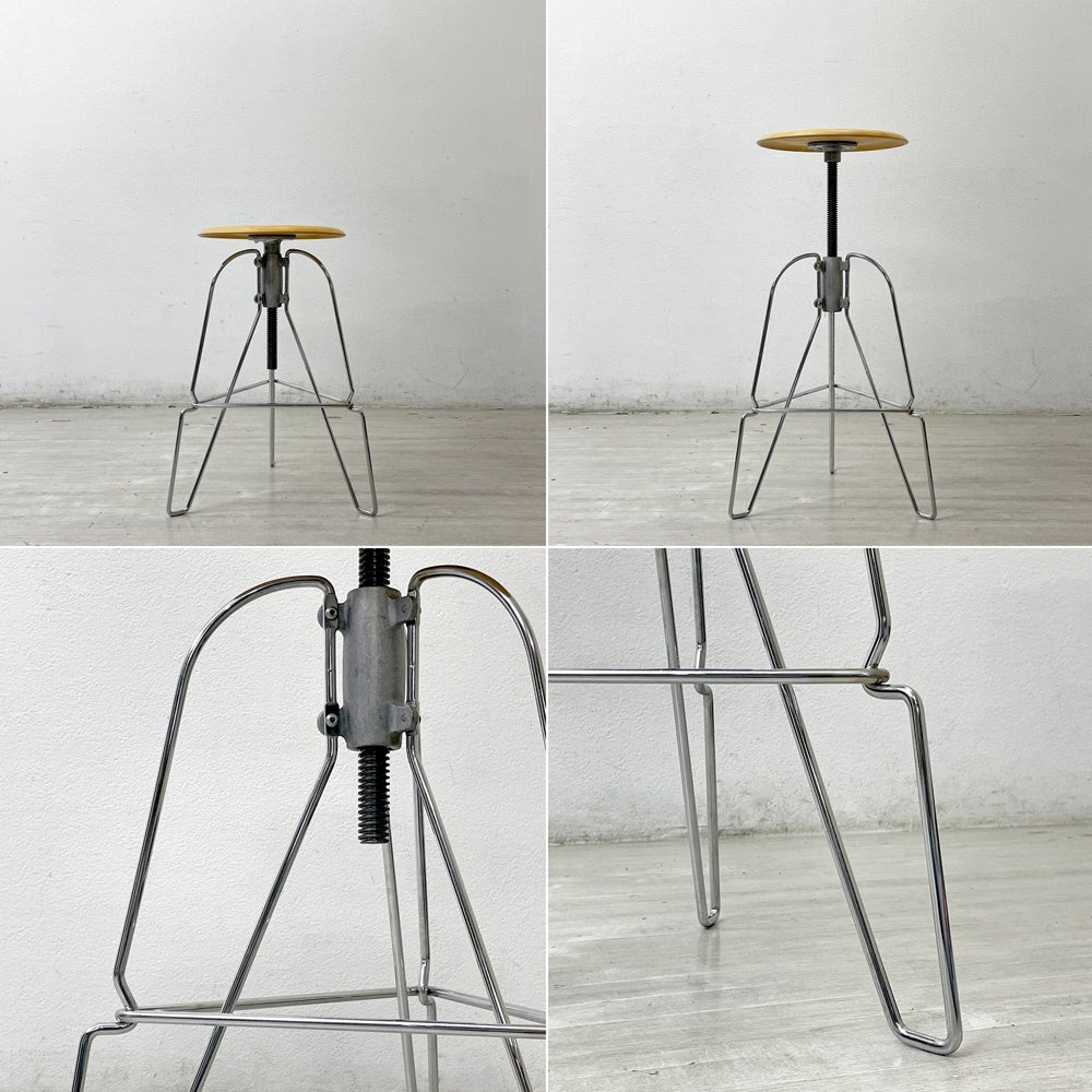 ハーマンミラー Herman Miller シックススツール Six Stool covey model  ジェフ・コーヴィ Jeff Covey メープル材 スチールロッド 回転昇降 ミニマル ●