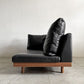 マスターウォール MASTERWAL デニッシュグランデ DANISH GRANDE SOFA 2シーターソファ ワンアーム 右片肘 W159cm ウォールナット無垢材 本革 ブラックレザー 定価￥753,500- 展示品 〓
