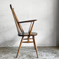 アーコール Ercol ゴールドスミス ダイニングチェア アームチェア コロニアル ハイバック エルム材 ダークブラウン UKビンテージ 英国 ■
