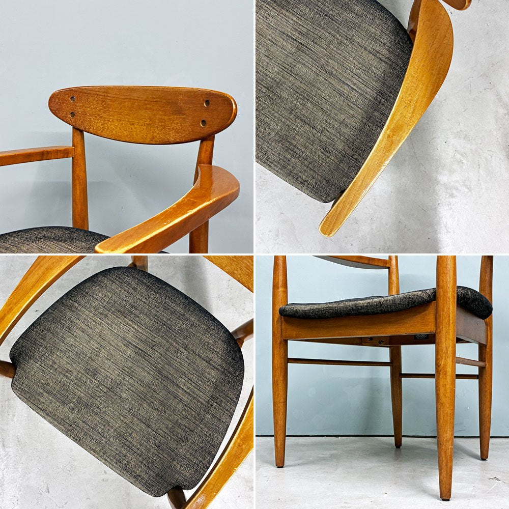 アクメファニチャー ACME Furniture トラッセル アームチェア TRESTLES ARM CHAIR ダイニングチェア ウォールナット ファブリックシート USビンテージスタイル 現状品 A ◎
